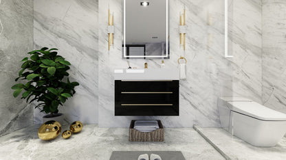 Bethany 30" Wall Mounted Bathroom Vanity with Reinforced Acrylic Integrated Sink Top