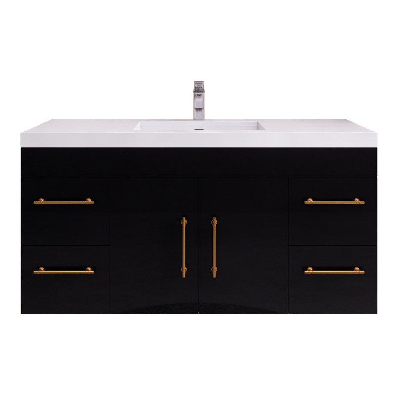 Elsa 48" Wall Mounted Bathroom Vanity with Reinforced Acrylic Integrated Sink Top