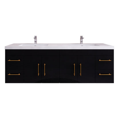 Elsa 72" Wall Mounted Bathroom Vanity with Reinforced Acrylic Integrated Sink Top