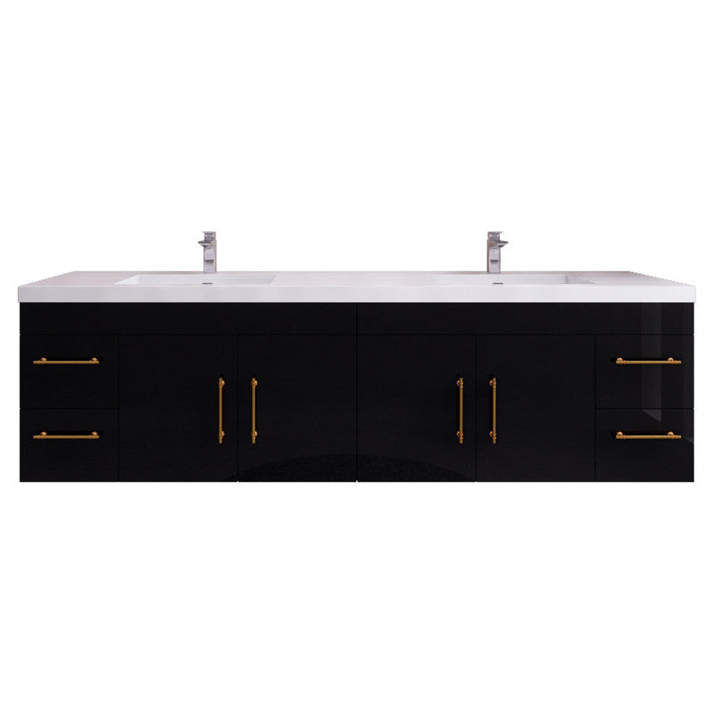Elsa 84" Wall Mounted Bathroom Vanity with Reinforced Acrylic Integrated Sink Top