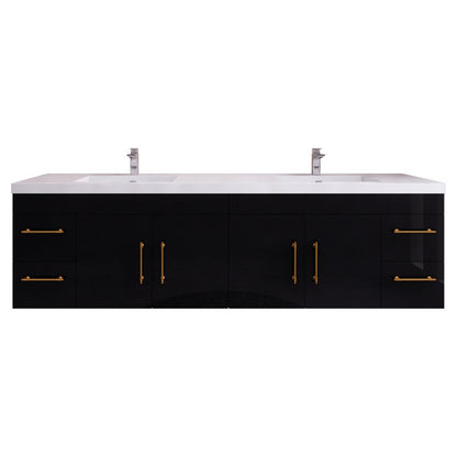 Elsa 84" Wall Mounted Bathroom Vanity with Reinforced Acrylic Integrated Sink Top