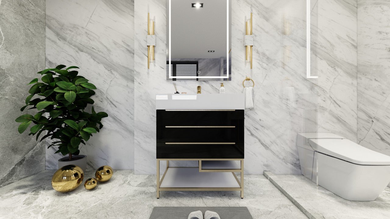 Bethany 30" Freestanding Bathroom Vanity with Reinforced Acrylic Integrated Sink Top