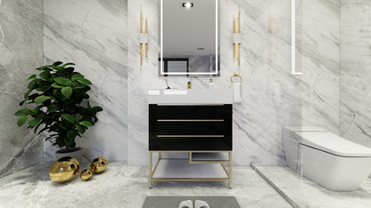 Bethany 30" Freestanding Bathroom Vanity with Reinforced Acrylic Integrated Sink Top