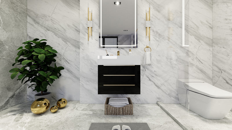 Bethany 24" Wall Mounted Bathroom Vanity with Reinforced Acrylic Integrated Sink Top