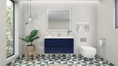 Bohemia Lina 42" Wall Mounted Bathroom Vanity with Reinforced Acrylic Integrated Sink Top