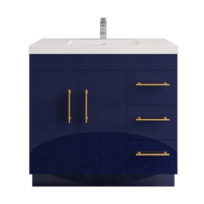 Elsa 36" Freestanding Bathroom Vanity with Reinforced Acrylic Integrated Sink Top