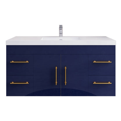 Elsa 48" Wall Mounted Bathroom Vanity with Reinforced Acrylic Integrated Sink Top