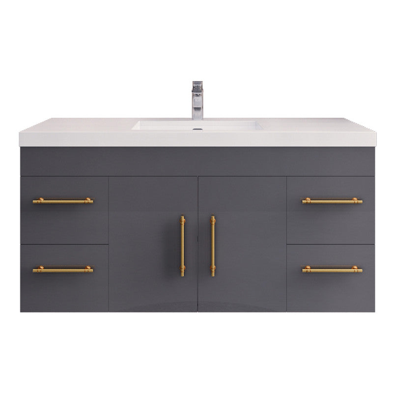 Elsa 48" Wall Mounted Bathroom Vanity with Reinforced Acrylic Integrated Sink Top