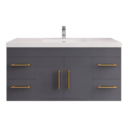 Elsa 48" Wall Mounted Bathroom Vanity with Reinforced Acrylic Integrated Sink Top