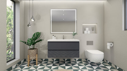 Bohemia Lina 42" Wall Mounted Bathroom Vanity with Reinforced Acrylic Integrated Sink Top
