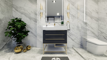 Bethany 30" Freestanding Bathroom Vanity with Reinforced Acrylic Integrated Sink Top