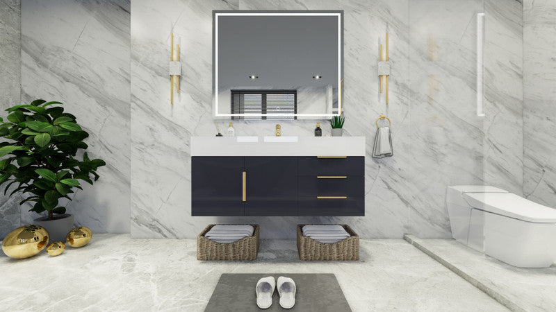 Bethany 48" Wall Mounted Bathroom Vanity with Reinforced Acrylic Integrated Sink Top