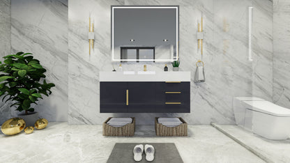 Bethany 48" Wall Mounted Bathroom Vanity with Reinforced Acrylic Integrated Sink Top