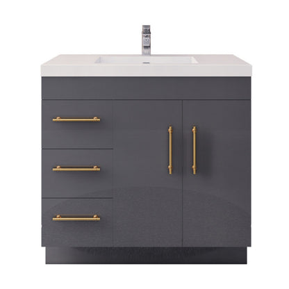 Elsa 36" Freestanding Bathroom Vanity with Reinforced Acrylic Integrated Sink Top