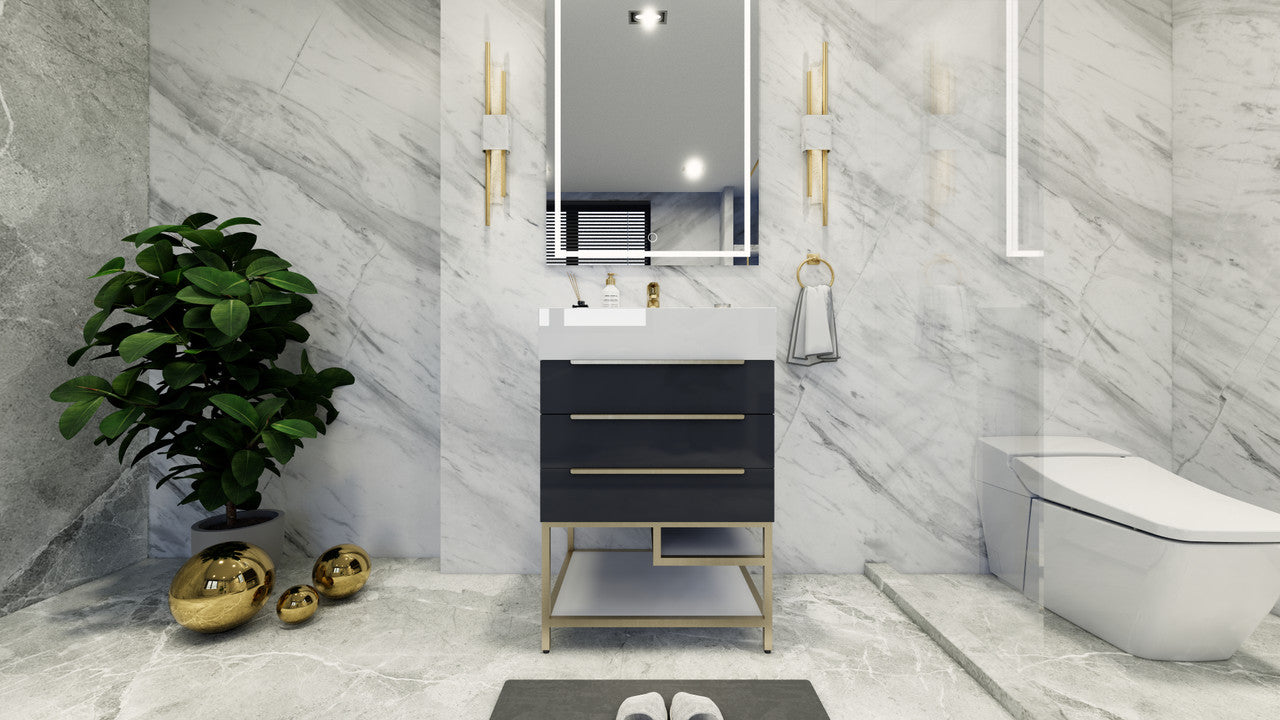 Bethany 24" Freestanding Bathroom Vanity with Reinforced Acrylic Integrated Sink Top