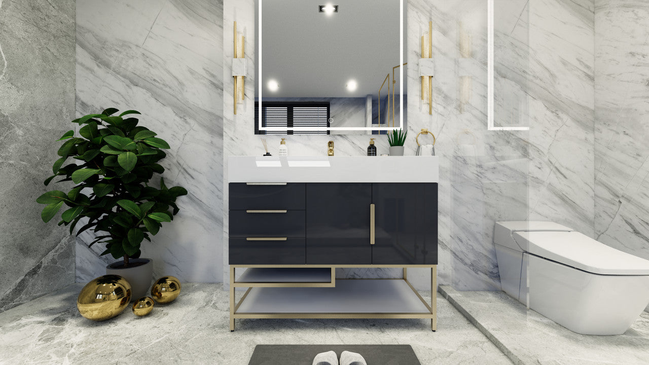 Bethany 42" Freestanding Bathroom Vanity with Reinforced Acrylic Integrated Sink Top