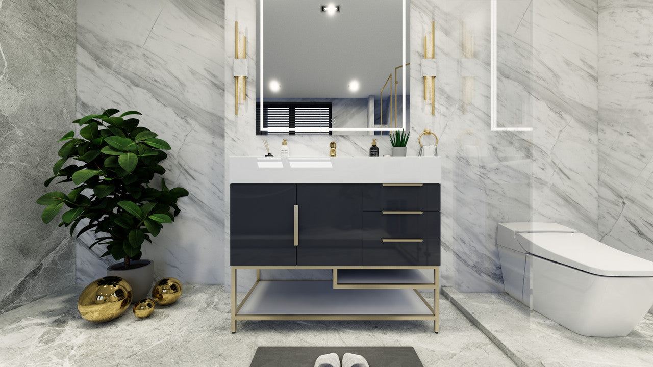 Bethany 42" Freestanding Bathroom Vanity with Reinforced Acrylic Integrated Sink Top