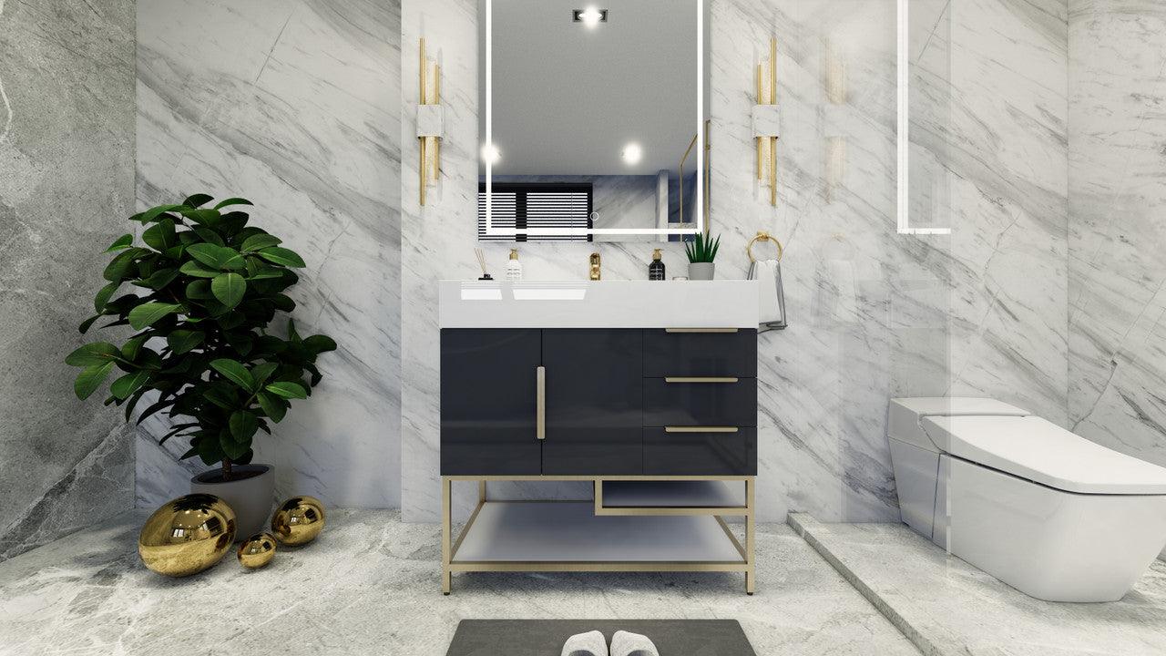 Bethany 36" Freestanding Bathroom Vanity with Reinforced Acrylic Integrated Sink Top
