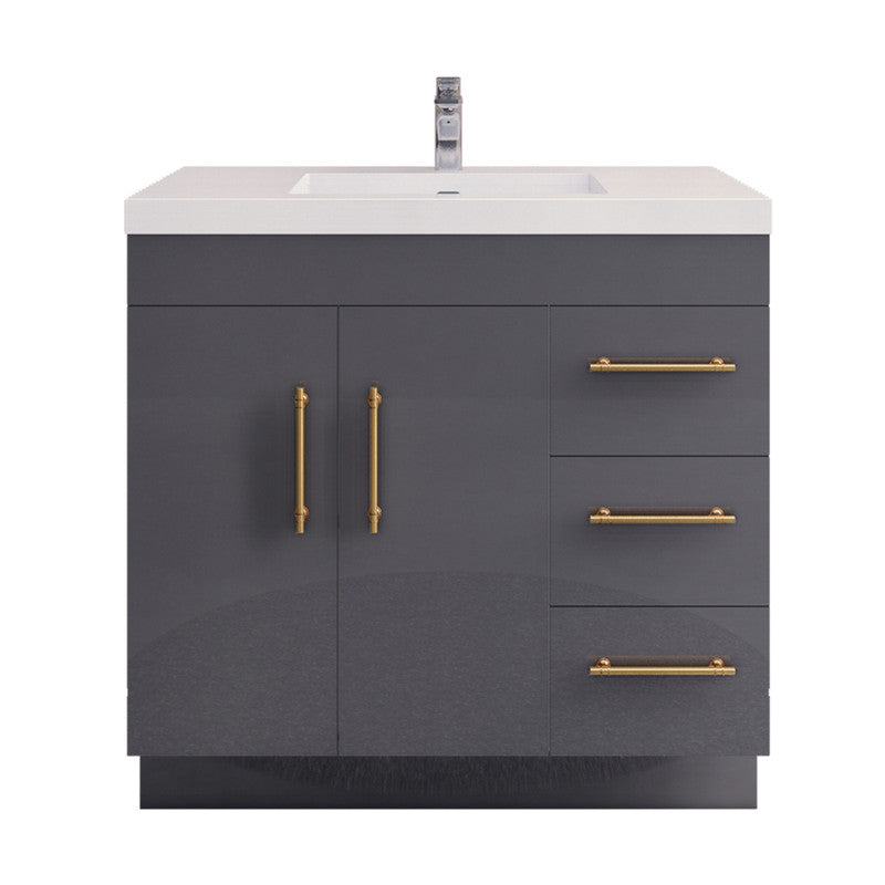 Elsa 36" Freestanding Bathroom Vanity with Reinforced Acrylic Integrated Sink Top