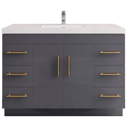 Elsa 48" Freestanding Bathroom Vanity with Reinforced Acrylic Integrated Sink Top