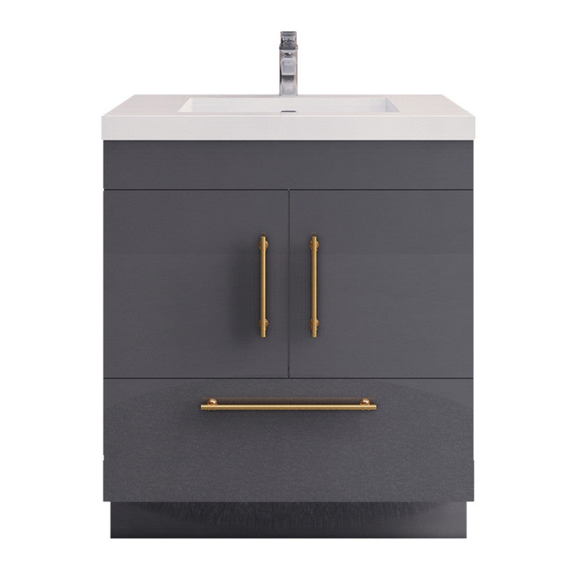 Elsa 30" Freestanding Bathroom Vanity with Reinforced Acrylic Integrated Sink Top