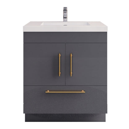 Elsa 30" Freestanding Bathroom Vanity with Reinforced Acrylic Integrated Sink Top