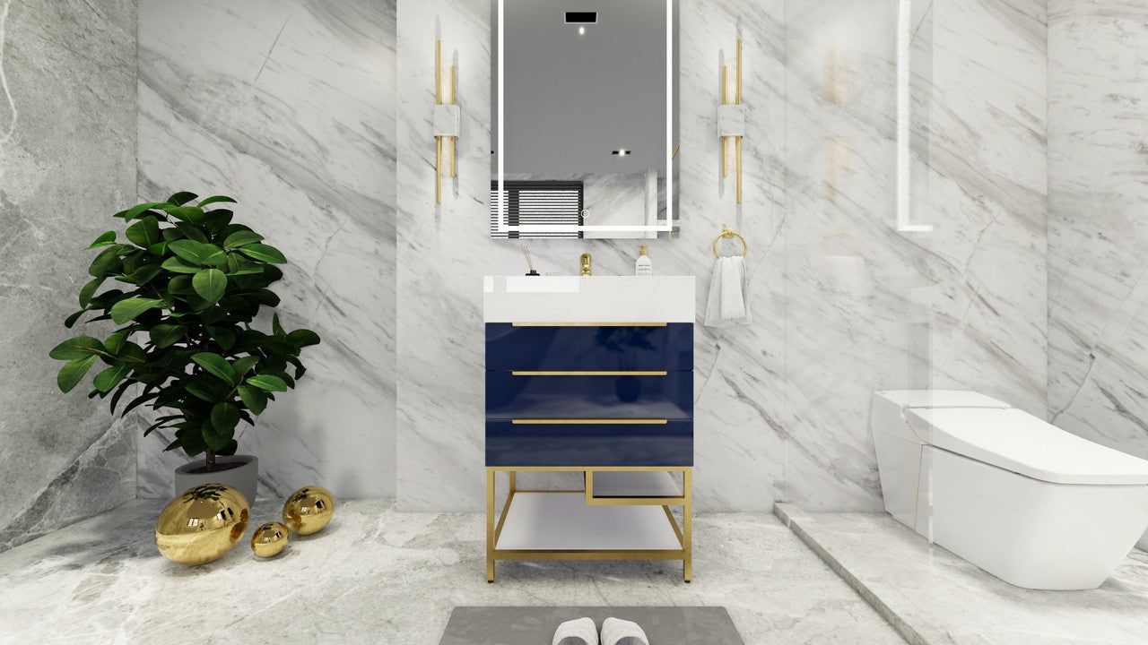 Bethany 24" Freestanding Bathroom Vanity with Reinforced Acrylic Integrated Sink Top