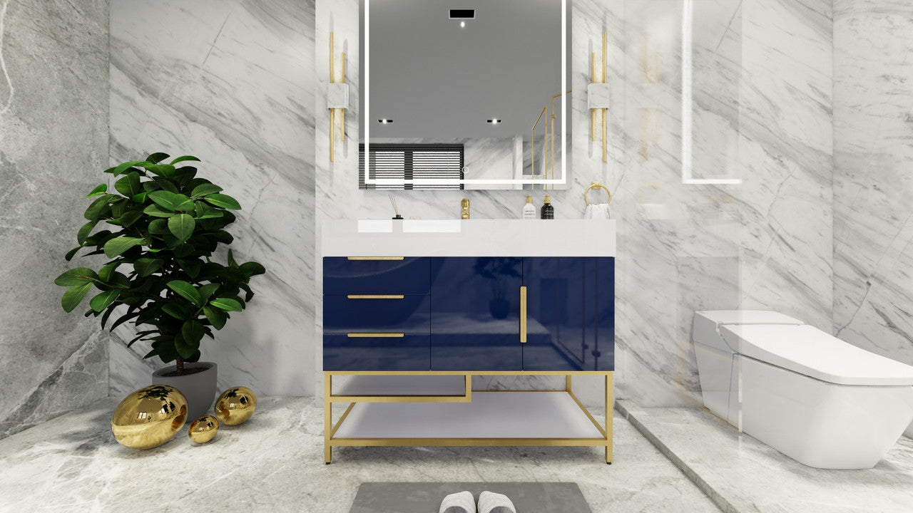 Bethany 42" Freestanding Bathroom Vanity with Reinforced Acrylic Integrated Sink Top