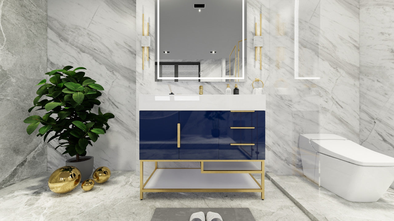 Bethany 42" Freestanding Bathroom Vanity with Reinforced Acrylic Integrated Sink Top