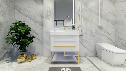 Bethany 30" Freestanding Bathroom Vanity with Reinforced Acrylic Integrated Sink Top