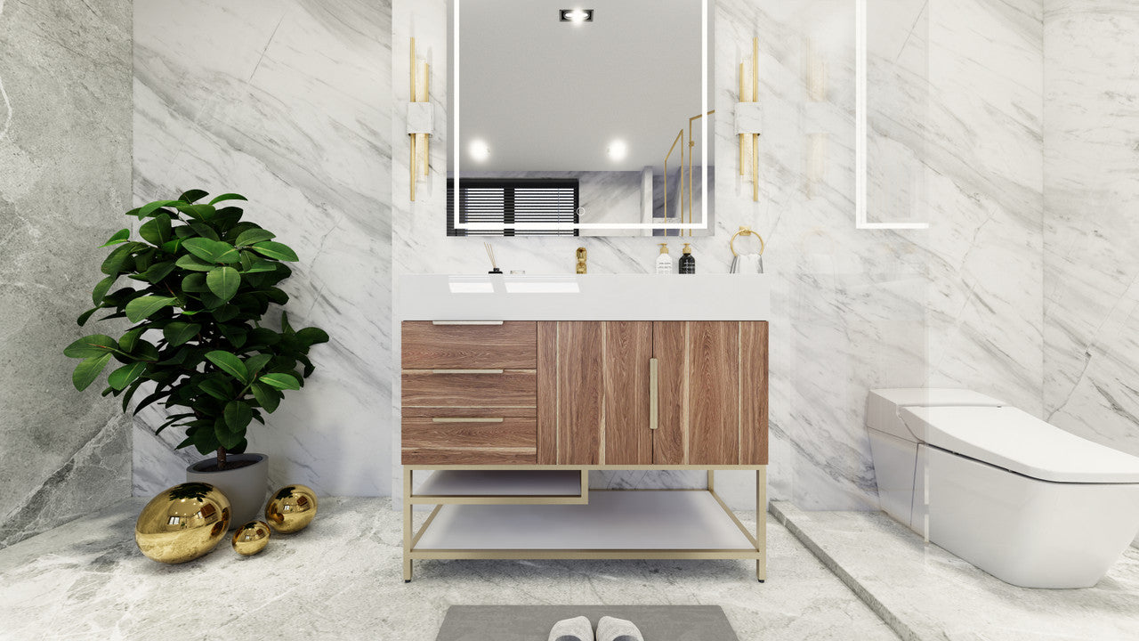 Bethany 42" Freestanding Bathroom Vanity with Reinforced Acrylic Integrated Sink Top