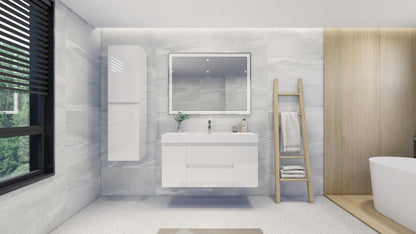 Fortune 48" Wall Mounted Bathroom Vanity with Reinforced Acrylic Integrated Sink Top