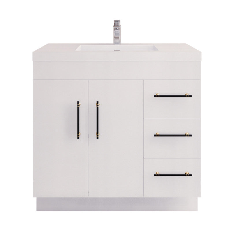 Elsa 36" Freestanding Bathroom Vanity with Reinforced Acrylic Integrated Sink Top