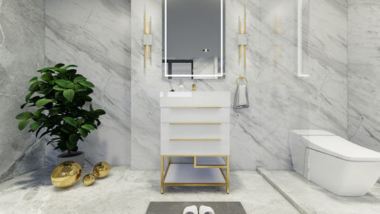Bethany 24" Freestanding Bathroom Vanity with Reinforced Acrylic Integrated Sink Top