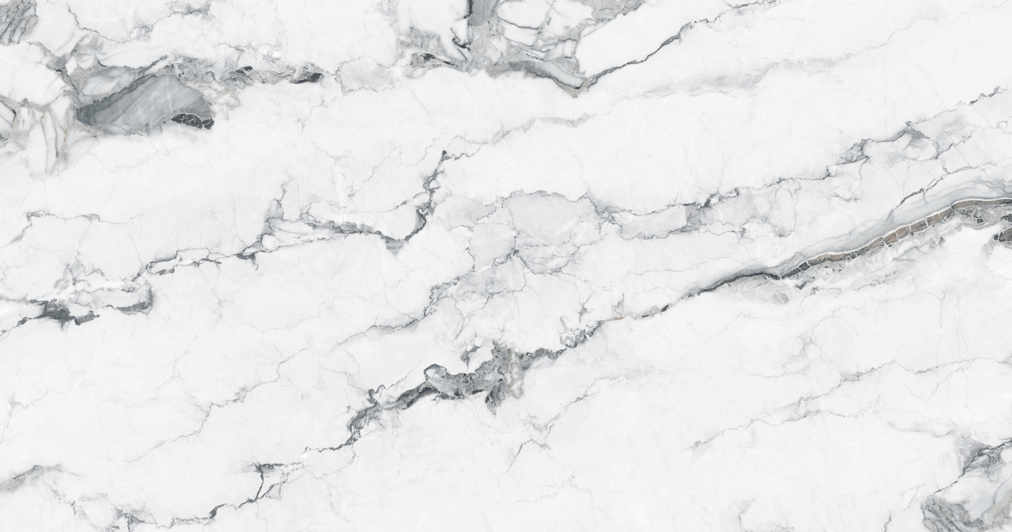 Graphite Cascade Printed Surface Quartz Slab