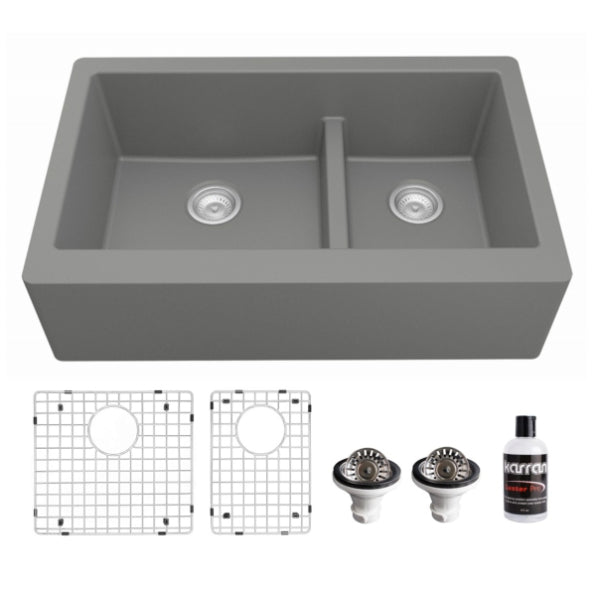 Petrodust 34" Quartz Composite Apron / Farmhouse Kitchen Sink