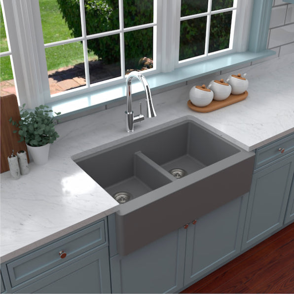 Petrodust 34" Quartz Composite Apron / Farmhouse Kitchen Sink