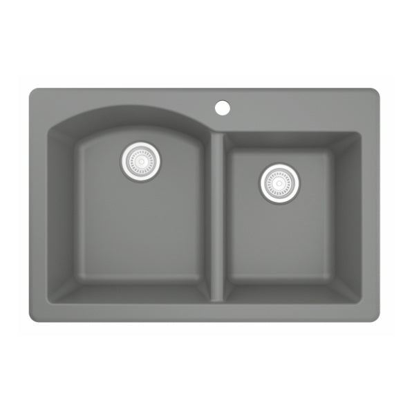 Stonera 32" Quartz Composite Top Mount Double Basin Kitchen Sink