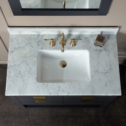 Venice 36" Freestanding Bathroom Vanity with Natural Carrara Marble Top