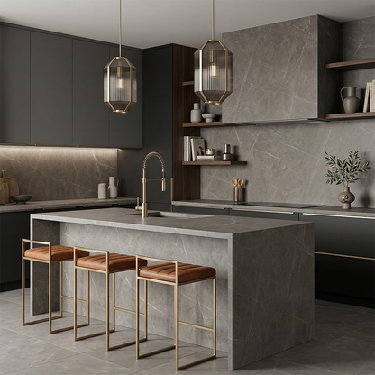 Atlas Plan PorcelainTop™ Grey Stone Italian Porcelain Slab