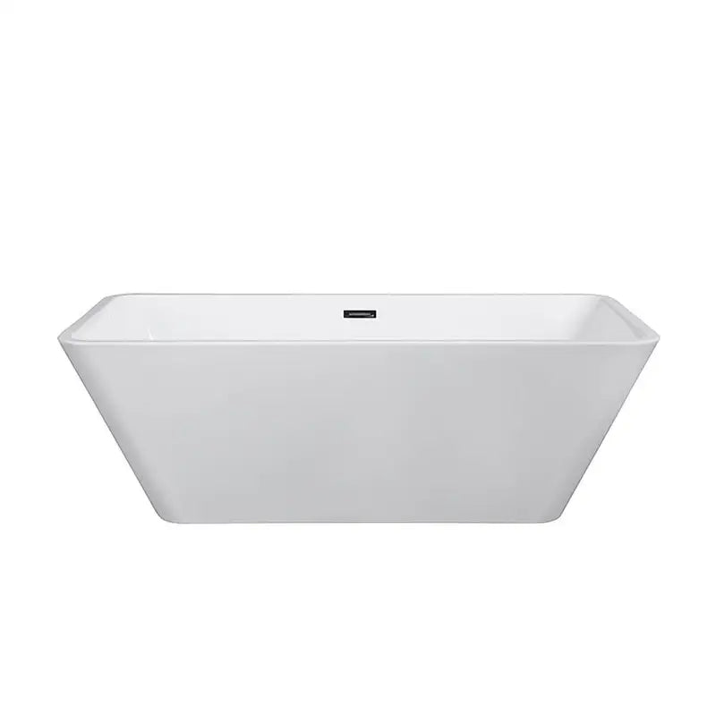 Harmony 59" Glossy White Acrylic Freestanding Bathtub With Chrome Drain Cover & Overflow Cover