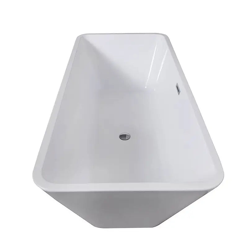 Harmony 59" Glossy White Acrylic Freestanding Bathtub With Chrome Drain Cover & Overflow Cover