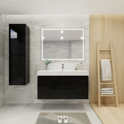 Fortune 48" Wall Mounted Bathroom Vanity with Reinforced Acrylic Integrated Sink Top