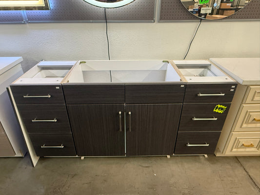 [CLEARANCE] 66" Delano Grey European Vanity with 6 Drawers [BASE ONLY]