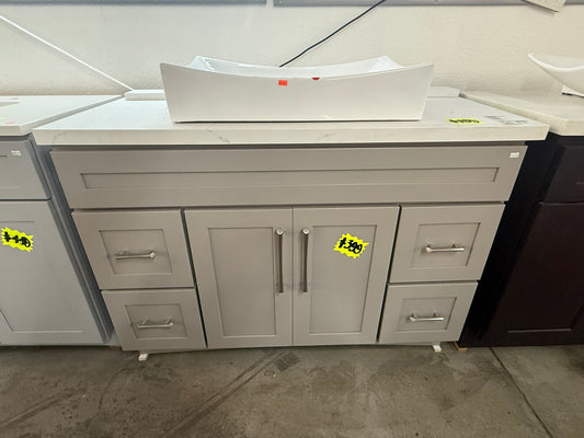 [CLEARANCE] 48" Grey Shaker Vanity with 4 Drawers [BASE ONLY]