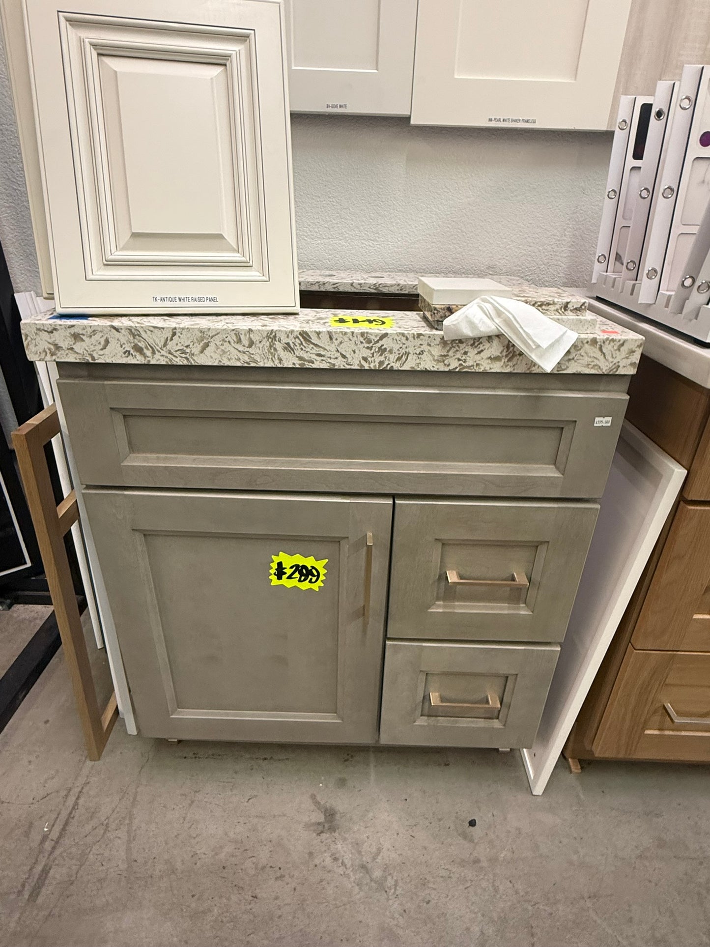 [CLEARANCE] 30" Ash Brown Shaker Vanity with 2 Drawers [BASE ONLY]