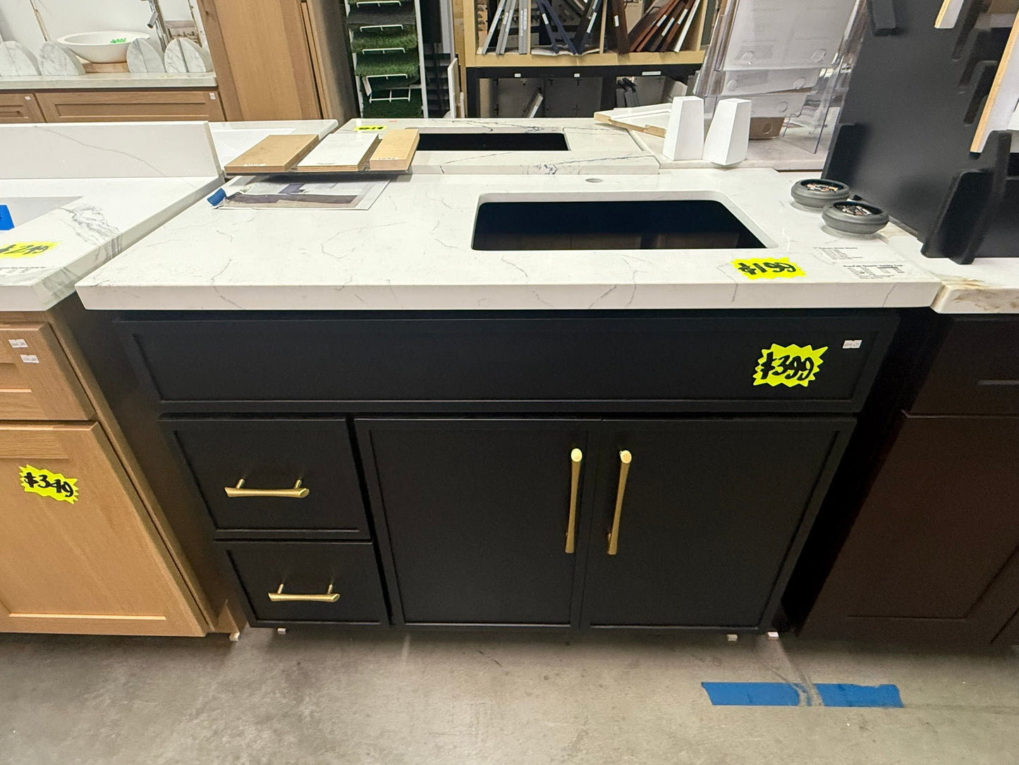 [CLEARANCE] 42" Black Shaker Vanity with 2 Drawers [BASE ONLY]