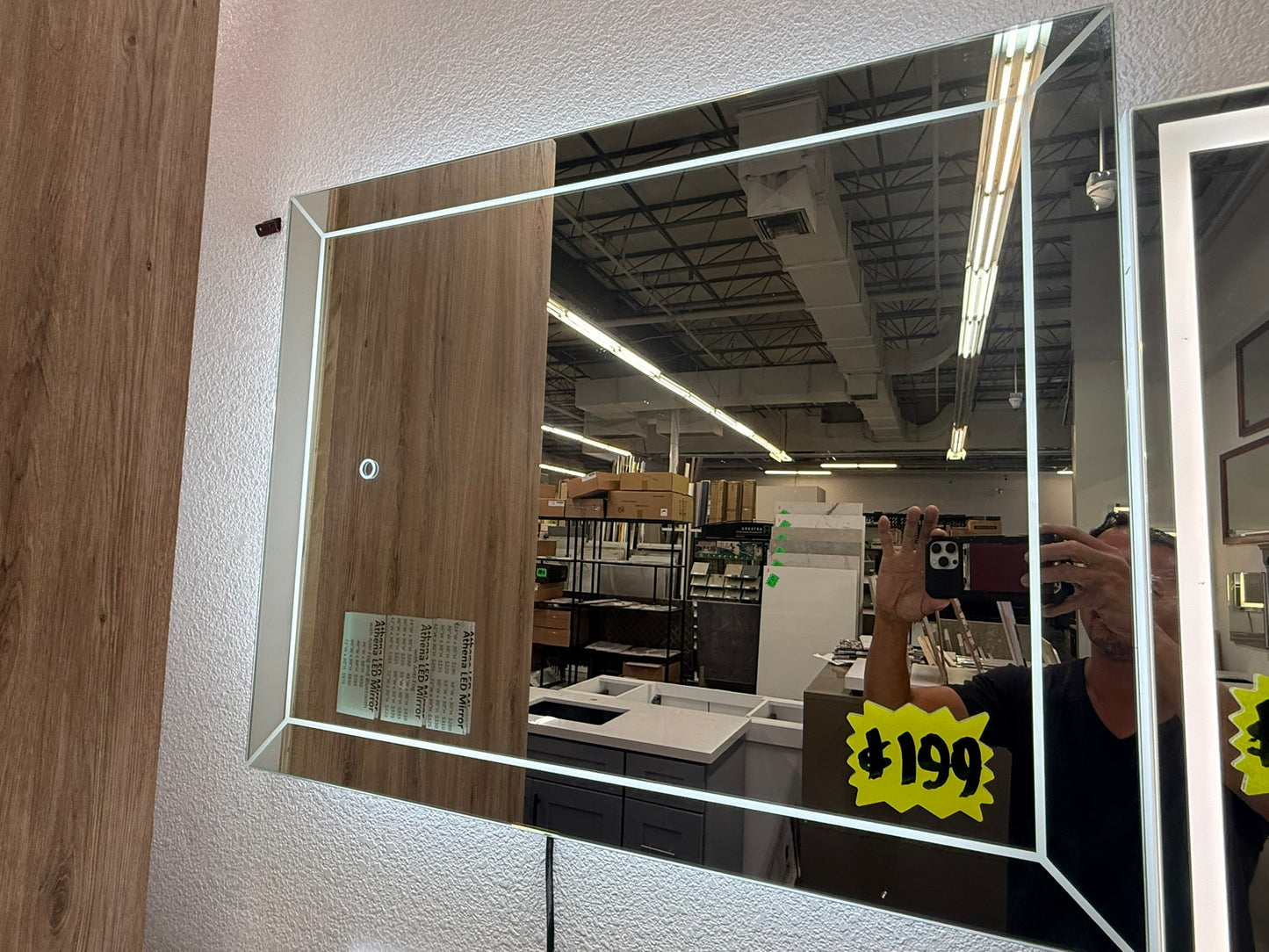 [CLEARANCE] 36" x 30" Athena Rectangular LED Mirror with Beveled Edge and Soft White Backlight