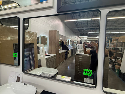 [CLEARANCE] 55x30" Mavro Mirror with Black Aluminum Frame and Tempered Glass