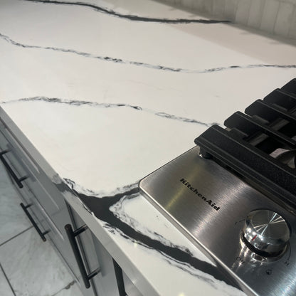 Black Panda Quartz Slab
